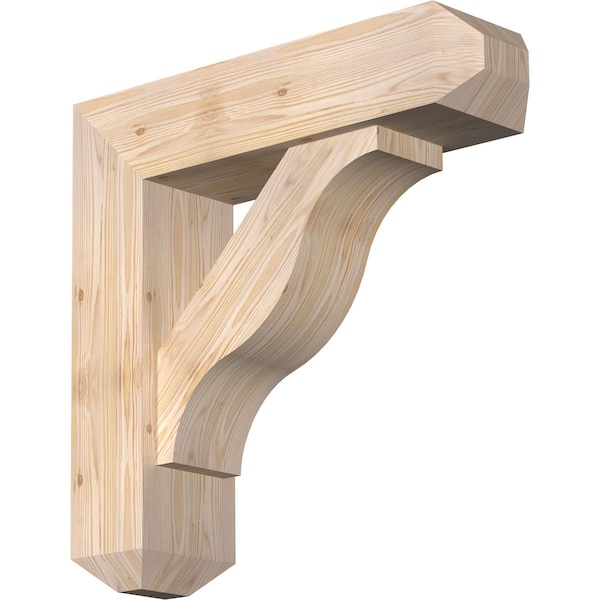 Ekena Millwork Funston Craftsman Smooth Bracket w/ Offset Brace, Douglas Fir, 7 1/2"W x 28"D x 28"H BKT0806X28X28FST04SDF - main